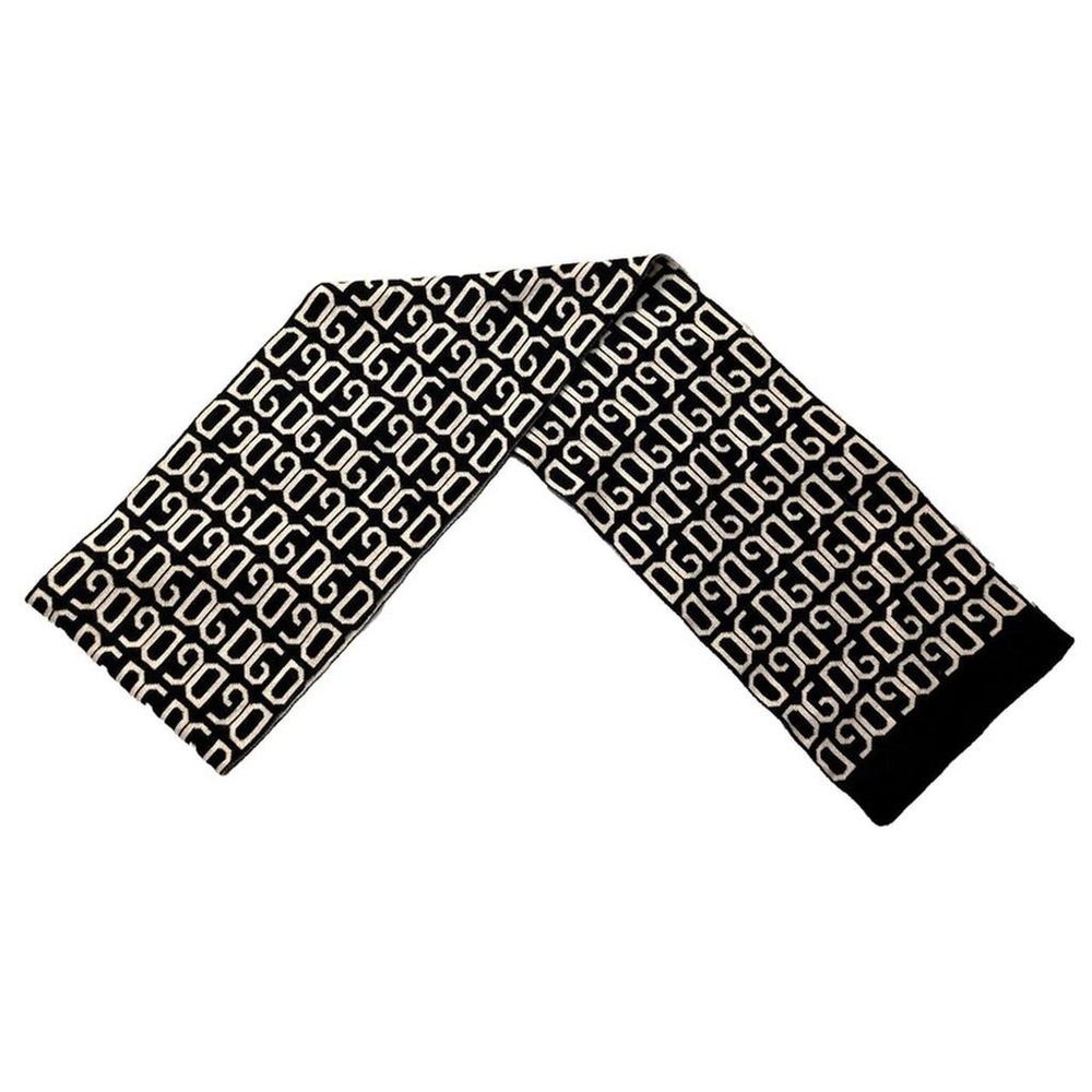 Dolce & Gabbana Black & White Monogram Reversible Scarf